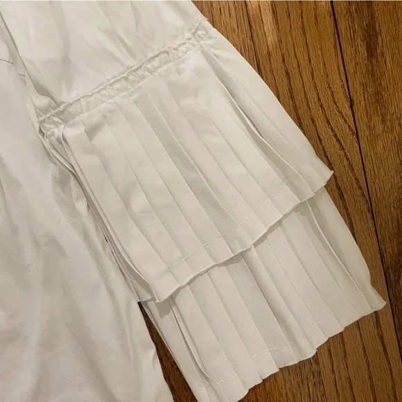 Women’s J.McLaughlin white 3/4 sleeve blouse with detailed sleeves, size XS - Picture 2 of 6